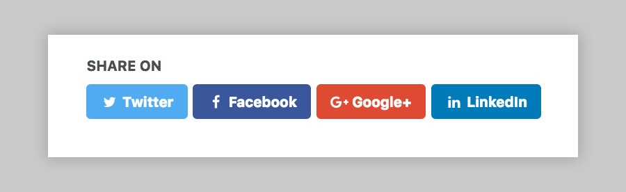 default social share link buttons