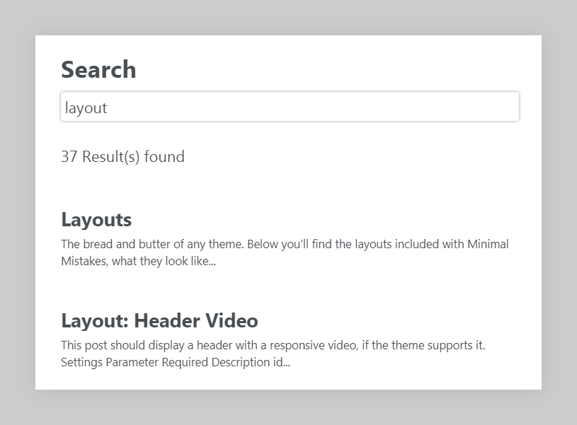 search page layout example